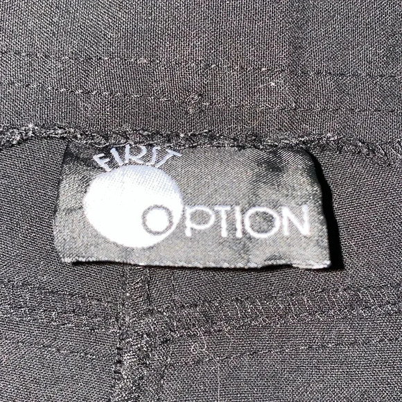 FIRST OPTION wide leg long cuffed 2 front pockets belt loops black size 10 - Picture 5 of 11